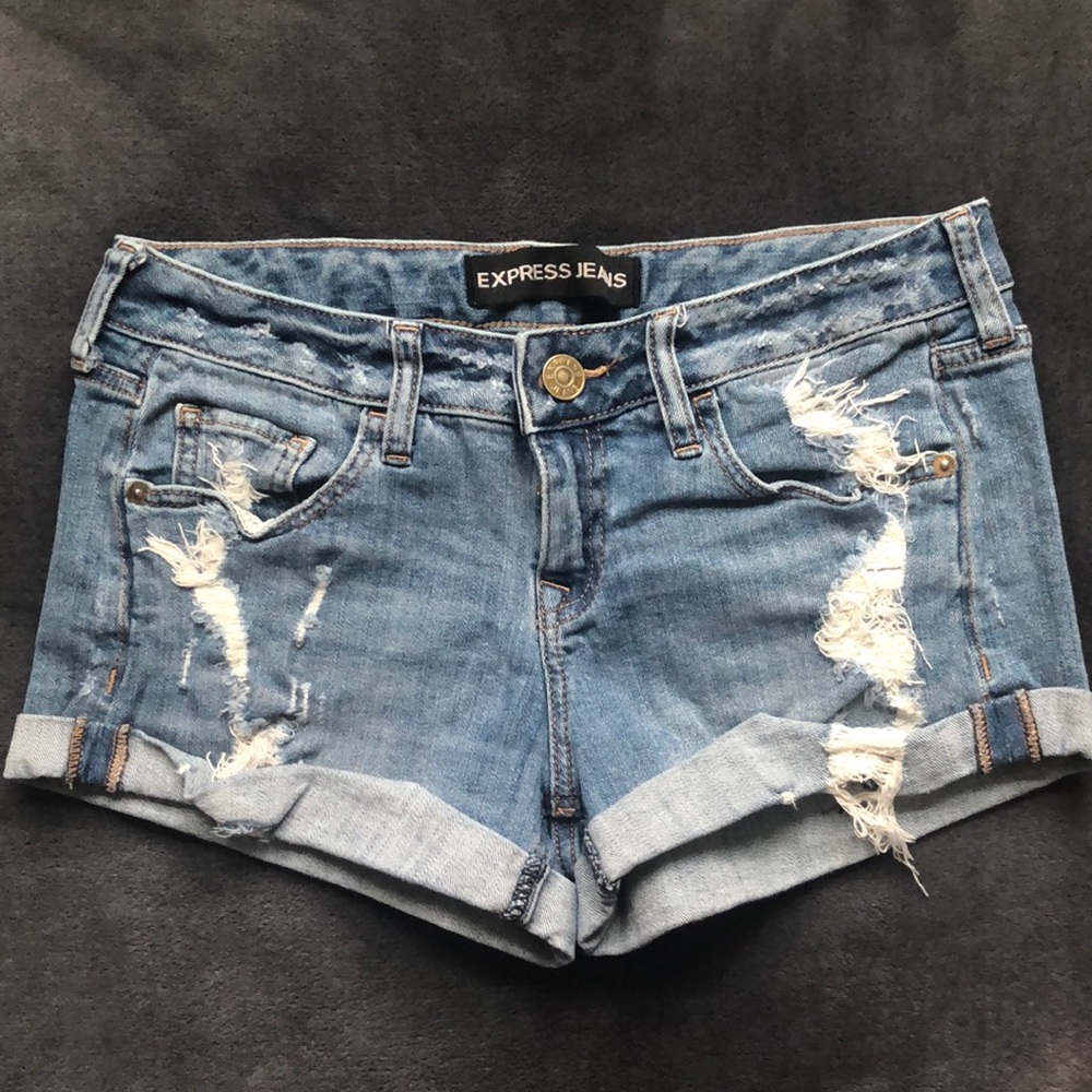 Express Shorts Distressed Jean Shorts